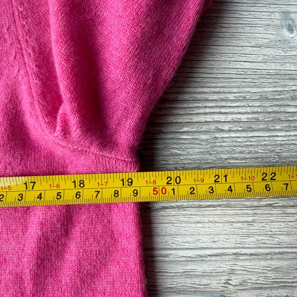 Talbots Pure Cashmere Cowl Neck Sweater Hot Pink Long Sleeve Knit Top Large